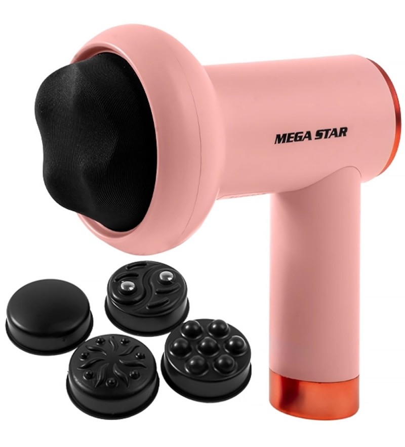 Masajeador Muscular Megastar FMA4R 5 Cabezales/Recargable- Rosa 