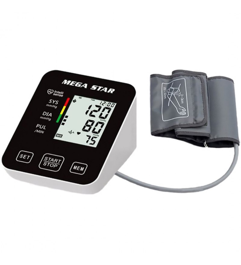 Tensiómetro y Pulsómetro Digital de Brazo Megastar HT563 con Pantalla LCD - Negro/Blanco