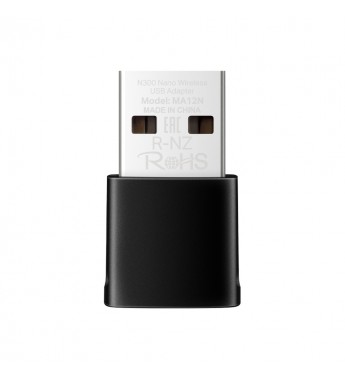 Adaptador USB Wireless Mercusys Nano N300 MA12N 300MBPS/2.4Ghz - Negro