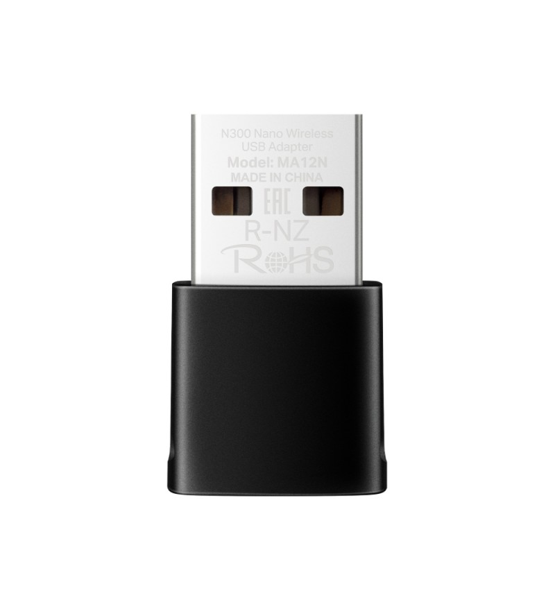 Adaptador USB Wireless Mercusys Nano N300 MA12N 300MBPS/2.4Ghz - Negro