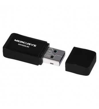 Adaptador USB Wireless Mercusys N300 MW300UM 300MBPS/2.4Ghz - Negro