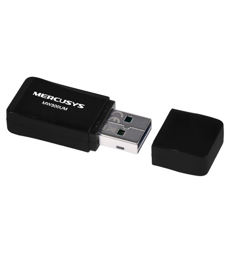 Adaptador USB Wireless Mercusys N300 MW300UM 300MBPS/2.4Ghz - Negro