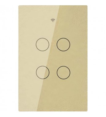 Interruptor de Pared Inteligente Moes WRS-US4-L RF/WiFi/Bivolt/4Boton - Gold
