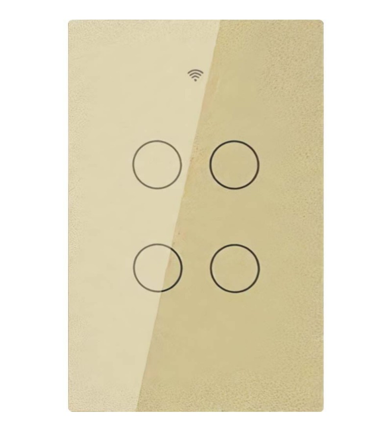 Interruptor de Pared Inteligente Moes WRS-US4-L RF/WiFi/Bivolt/4Boton - Gold