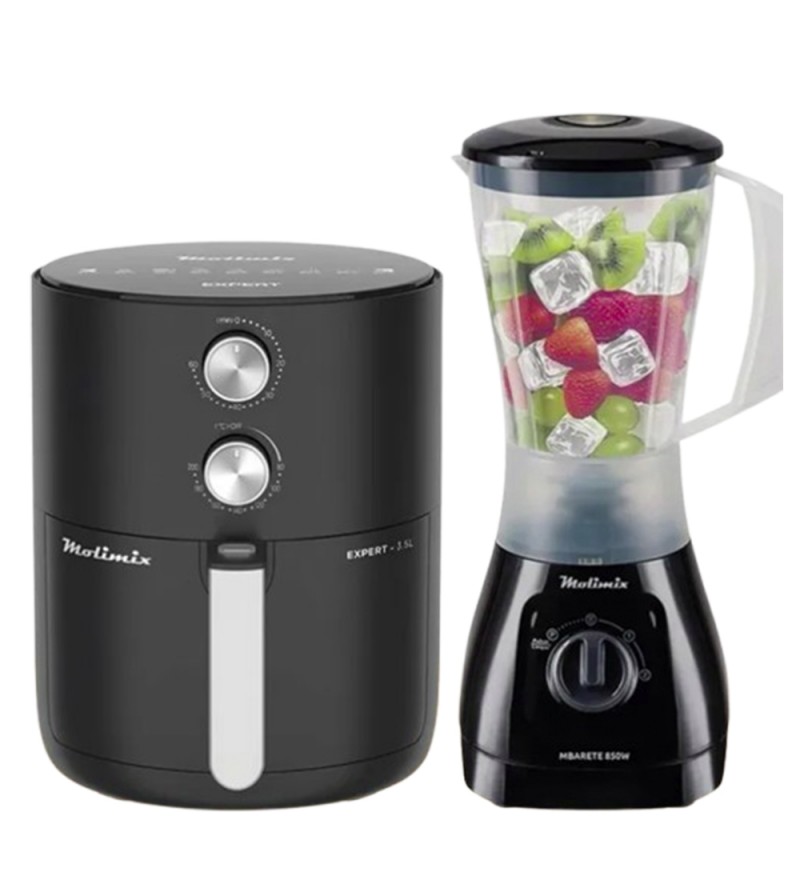 Kit Molamix Airfry Totos 3.5L + Licuadora Mbarete 220V - Black