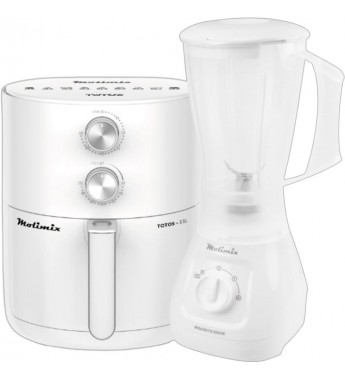 Kit Molamix Airfry Totos 3.5L + Licuadora Mbarete 220V - White