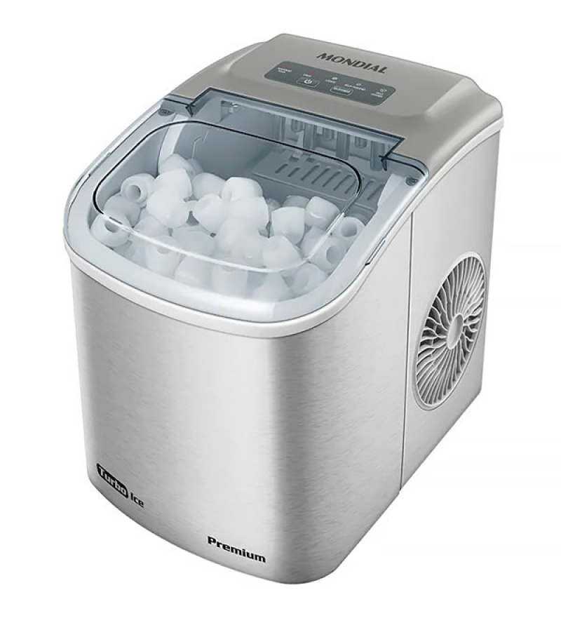  Fabricadora de Hielo Mondial MG-12GI Turba Ice Premiun 1.3L / 13KG / 110V - Plata