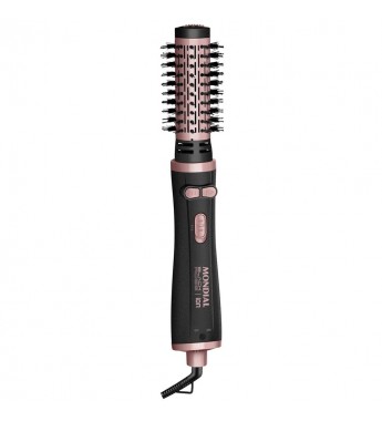 Cepillo Secador Rotativo Mondial Black Rose ERB-011200W/Bivolt - Negro/Rosa