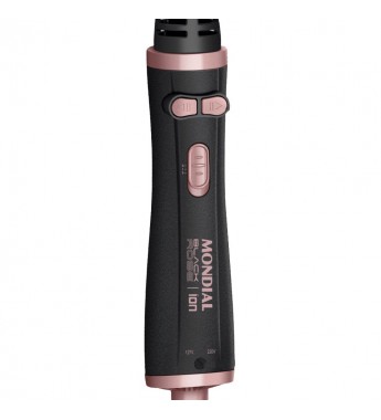 Cepillo Secador Rotativo Mondial Black Rose ERB-011200W/Bivolt - Negro/Rosa