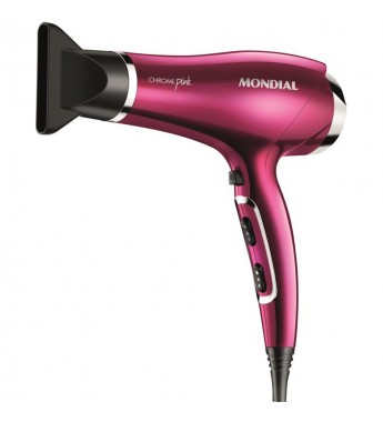 Secador de Cabello Mondial Chrome Pink Line SC-36 con 2000W/127V - Rosa Oscuro