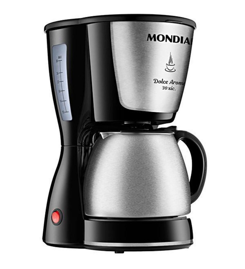 Cafetera Mondial C-37-JI-30X Dolce Arome Inox para hasta 30 tazas/220V - Negro/Plata