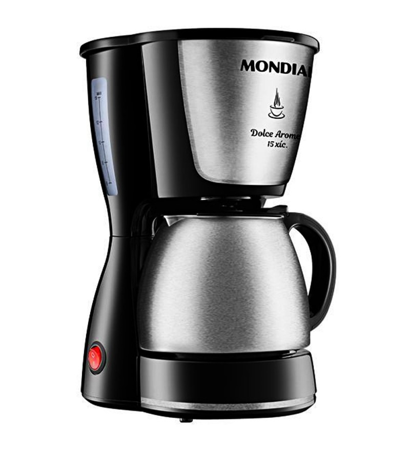 Cafetera Eléctrica Mondial Dolce Aroma C-34JI-15X para hasta 15 Tazas/127V - Negro/Plata