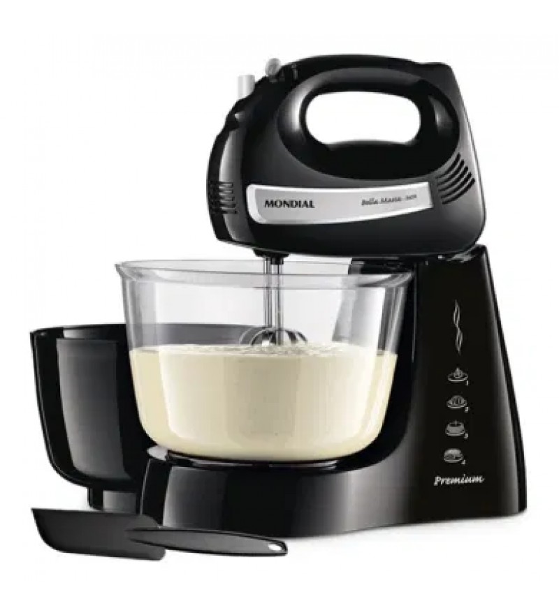 Batidora Mondial Bella Massa Inox B-23 NP con 500W/4L/220V - Negro