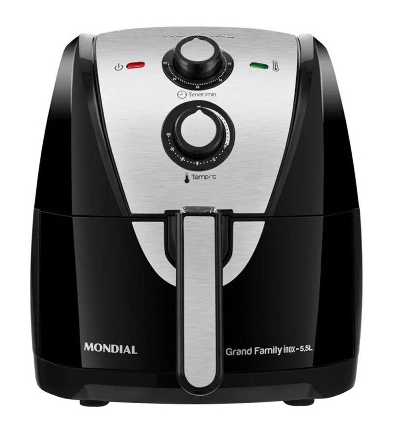 Freidora Eléctrica Mondial Air Fryer AF-55i con 2000W/5.5L/220V - Negro/Plata