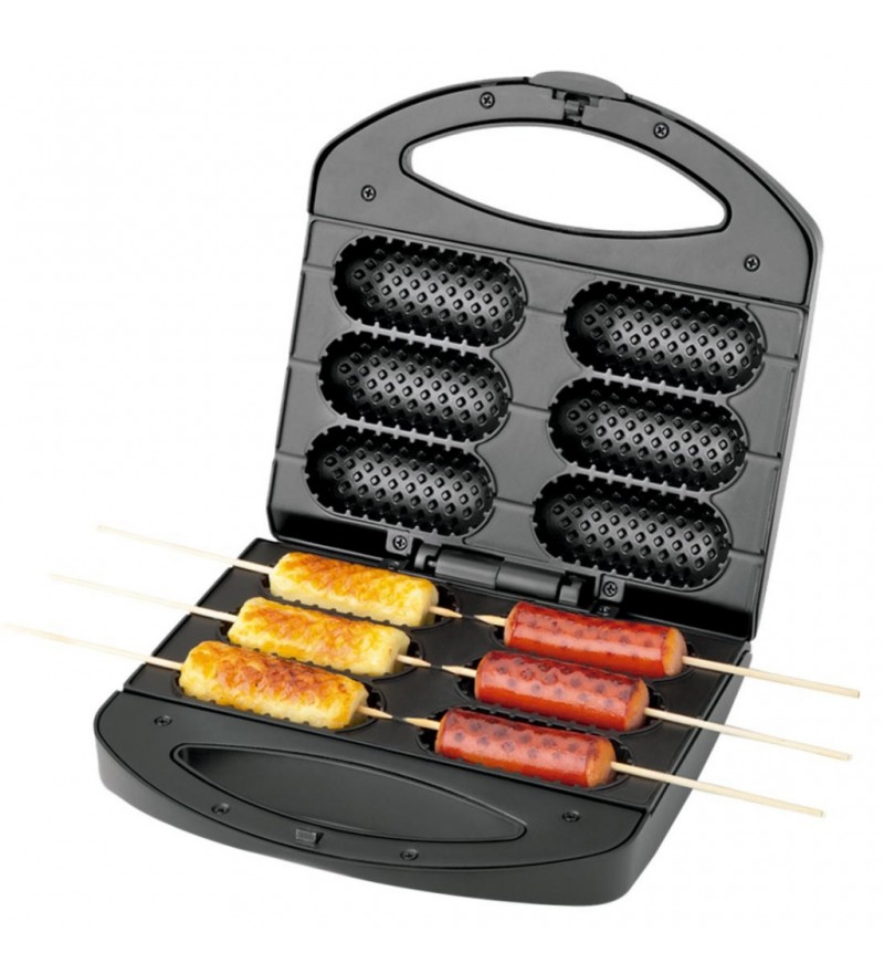 Crepera Mondial Pratic Crepe & Hot Dog CP-01 Inox con 850W/Antiadherente/220V - Negro/Plata