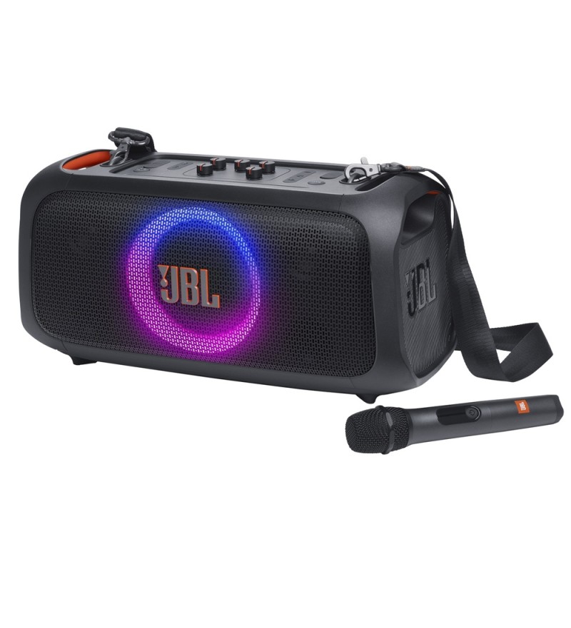 Speaker JBL Party Box On The Go Essential con Micrófono/Bivolt - Black (Caja Fea)