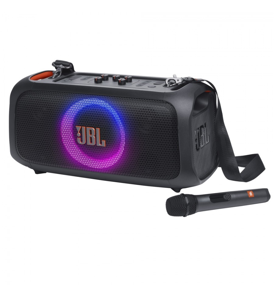 Speaker JBL Party Box On The Go Essential con Micrófono/Bivolt - Black (Caja Fea)