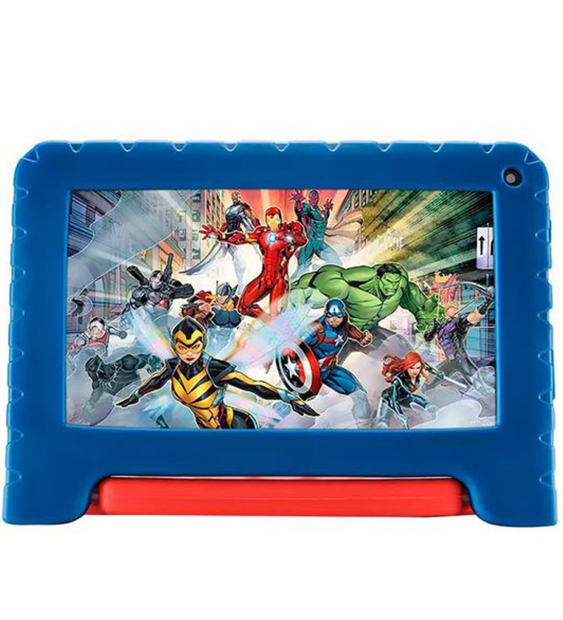 Tablet Multilaser Avengers NB602 Kids de 7" Wi-Fi 2MP 2/32GB/A11 + Capa - Azul/Rojo