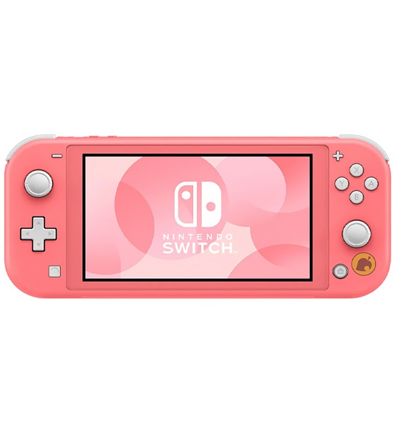 Consola Nintendo Switch Lite HDH-S-PBZGB Animal Crossing New Horizons Bivolt - Coral (Japonés) (Caja Fea)