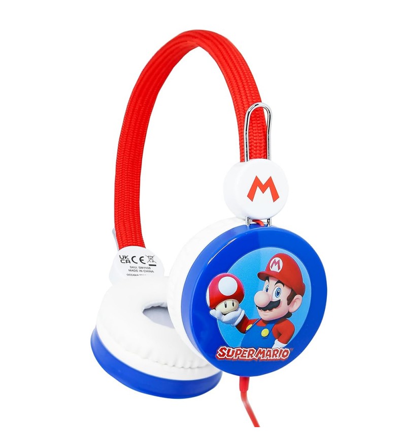 Auriculares OTL Premium Junior SM1108 Aux/32Ohm/85dB - Super Mario