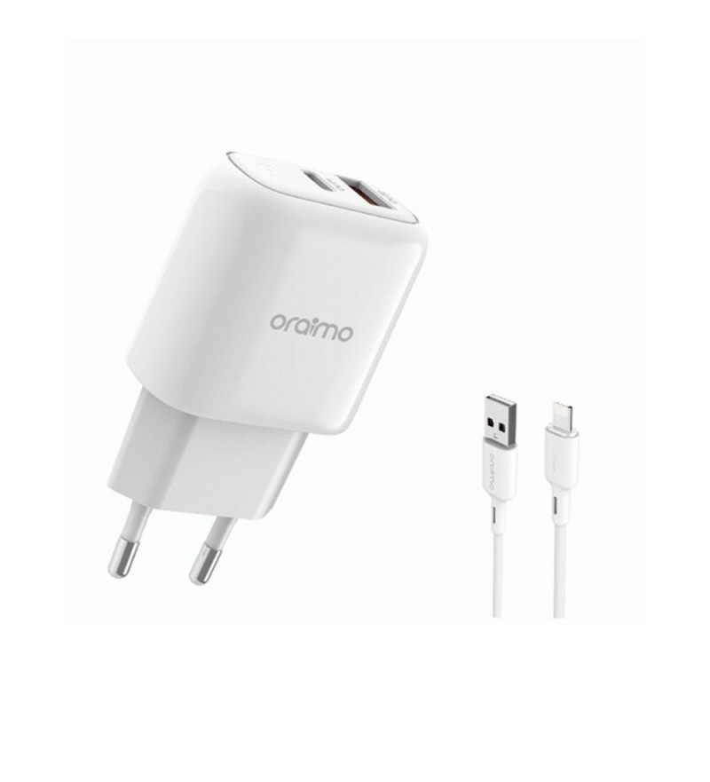 Cargador Oraimo OCW-E94D+L53 18W con Cable USB Lightning - White