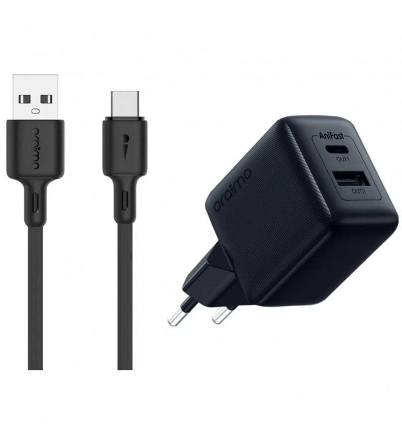 Cargador Oraimo OCW-5183E + C53 con Cable USB-C - Black