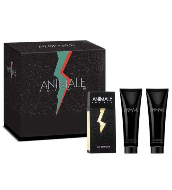 Perfume Kit Animale For Men EDT 100mL + Hair & Body Wash 100mL + After Shave Balm 100mL - Masculino