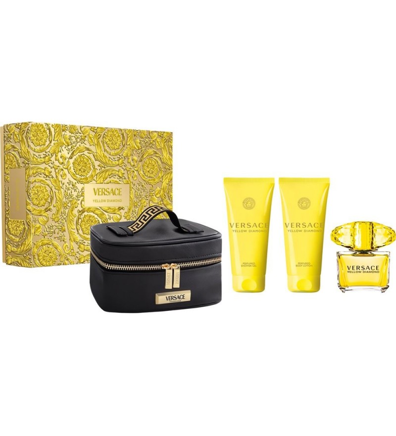 Perfume Versace Kit Yellow Dyamond Femenino 90mL EDT- Gel100mL+BL100mL+Estuche 