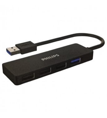 Hub Philips SWR1704/70 USB-A Multiport 4 en 1- Black