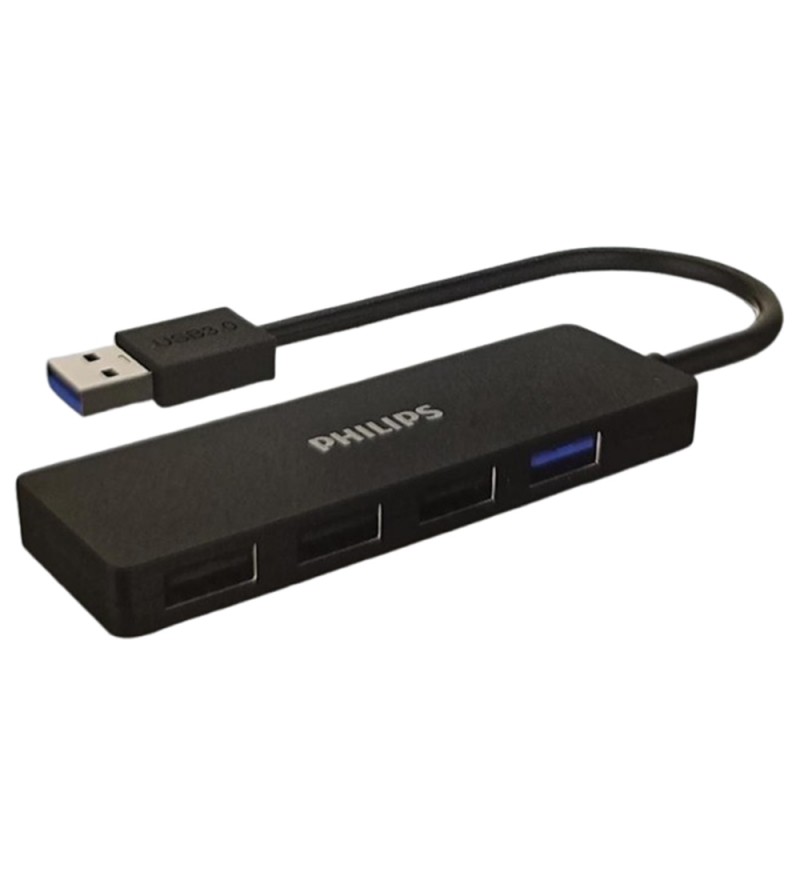 Hub Philips SWR1704/70 USB-A Multiport 4 en 1- Black