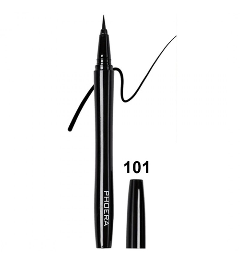 Delineador Phoera Waterproof Liquid Eyeliner 101 Jet Black - 0.8mL