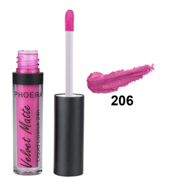 Brillo Labial Phoera Velvet Matte Liquid Lipstick 206 Unicorn - 2.5mL