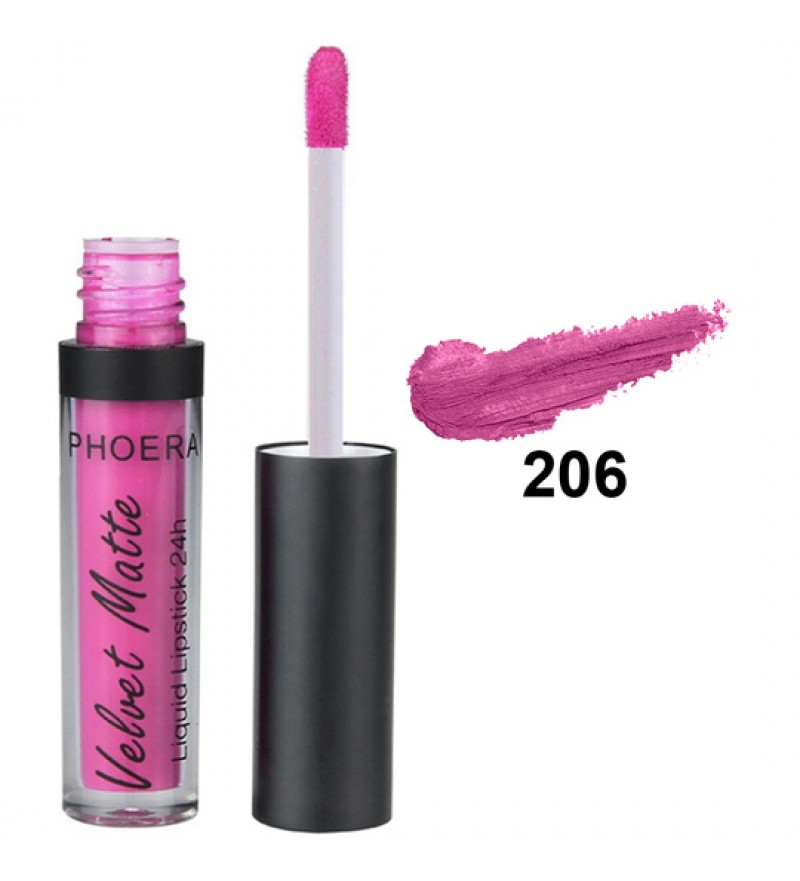 Brillo Labial Phoera Velvet Matte Liquid Lipstick 206 Unicorn - 2.5mL