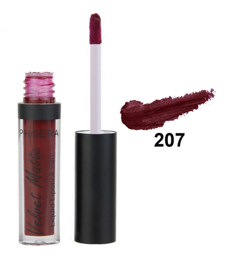 Brillo Labial Phoera Velvet Matte Liquid Lipstick 207 Vampire - 2.5mL