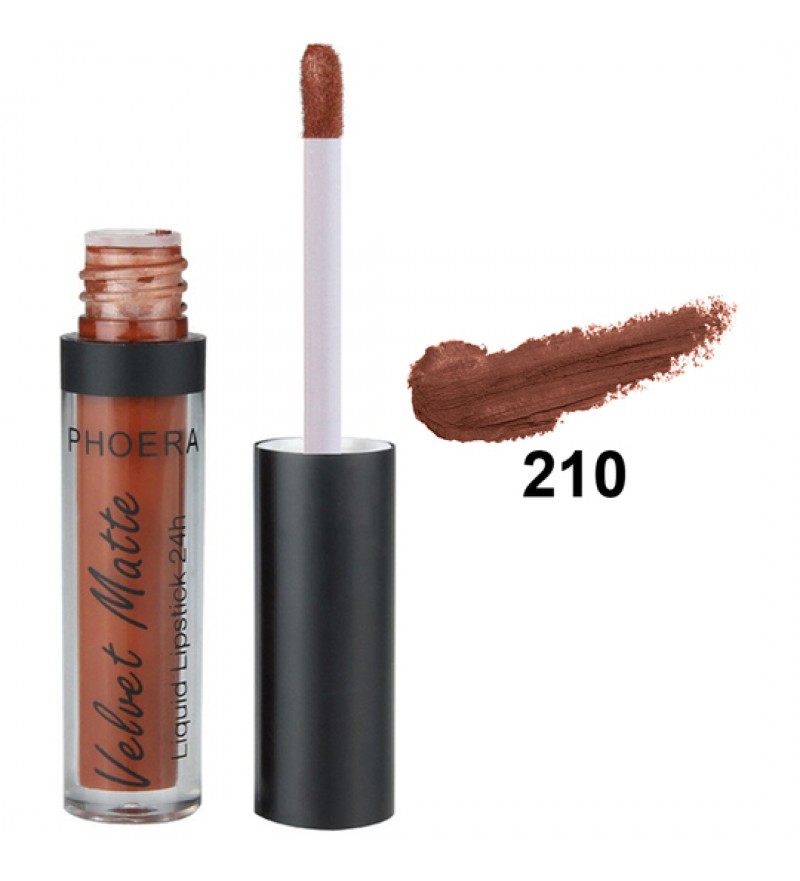 Brillo Labial Phoera Velvet Matte Liquid Lipstick 210 Salem - 2.5mL
