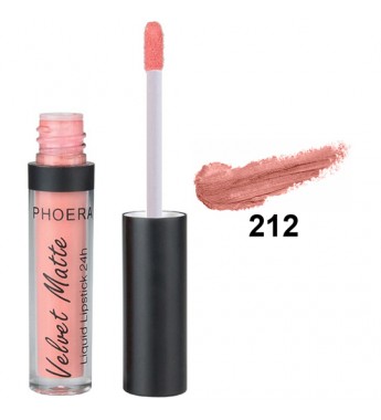Brillo Labial Phoera Velvet Matte Liquid Lipstick 212 Bleached - 2.5mL