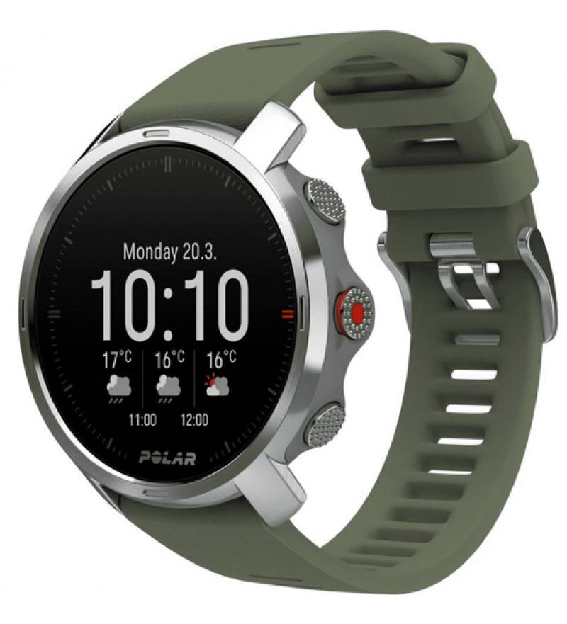 Smartwatch Polar Grit X 3N con Pantalla 1.2" (M-L) Bluetooth/WR100/GPS - Green/Silver