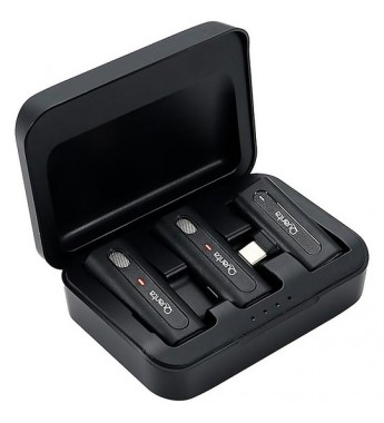 Micrófono Dinámico Inalámbrico Dual Quanta QTMDM20 USB-A/Lightning - Negro