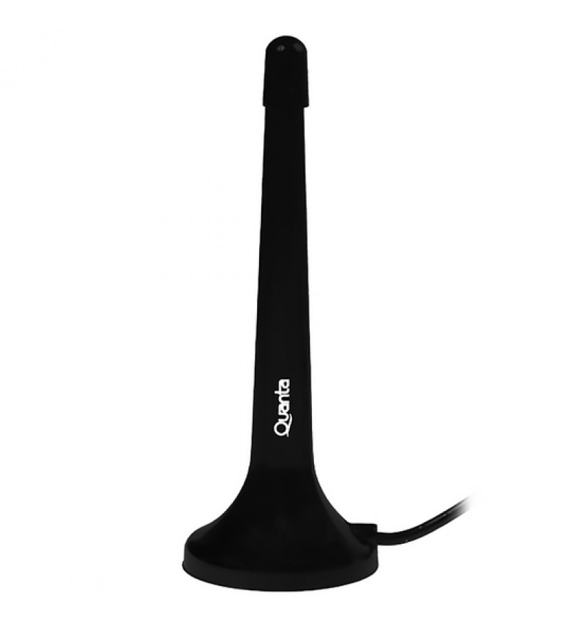 Antena Interna de TV Quanta QTANT0260 con Señal UHF/VHF- Negro