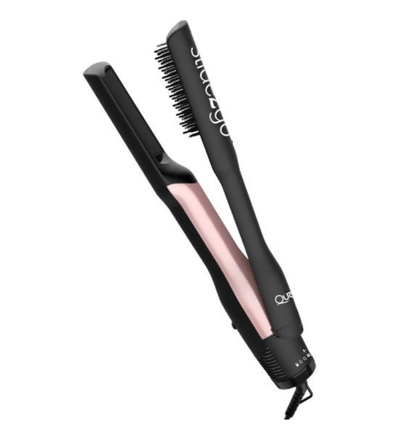 Cepillo Alisador Quanta QTALS1600 2 En 1 Bivolt - Negro