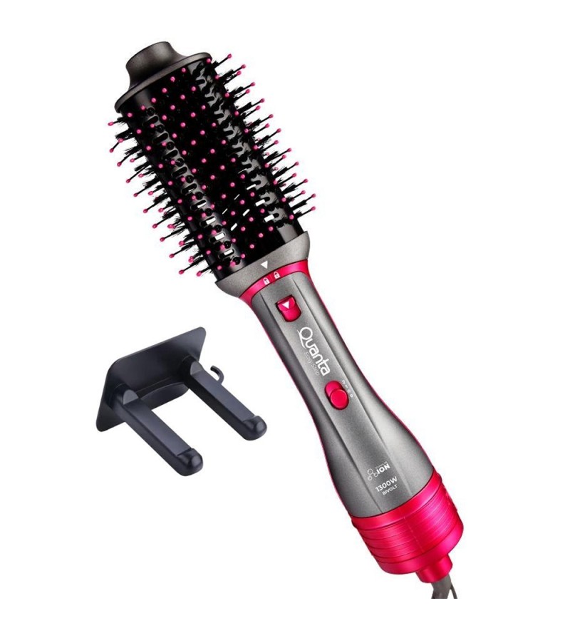 Cepillo Secador Quanta Easy Step QTES6001N de 1.300W/2 en 1/3 Temperaturas/Bivolt - Gris/Pink