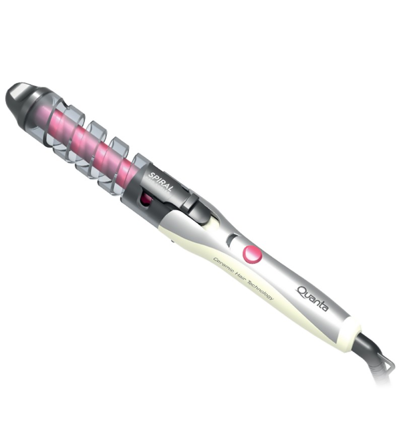 Ondulador de Cabello Quanta QTMC200 con 25W/180ºC/Bivolt - Blanco/Dorado