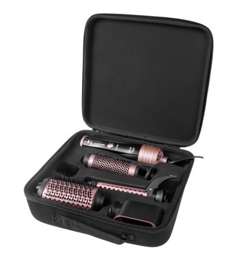 Cepillo Secadora Quanta Perfect Look QTKCS7001 1300W Kit 4 en 1 Bivolt - Gris/Rosa
