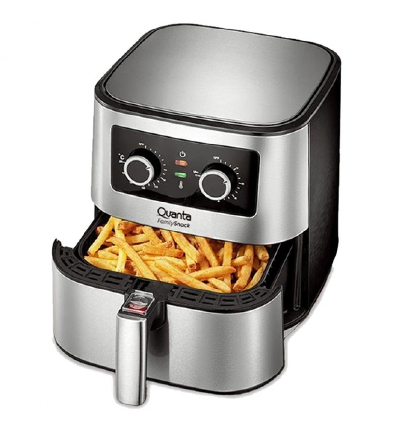 Freidora Eléctrica Quanta QTAF500 con 1700W/5.5L/110V - Negro/Plata