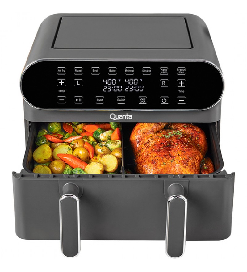 Freidora Eléctrica Airfryer Quanta Grand Piatto QTAFD11 con 1700W/11L/220V - Gris