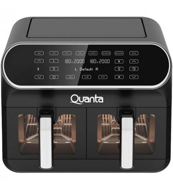 Freidora Eléctrica Quanta QTAFS80 Dual con 2400W/4/4L/220V - Negro