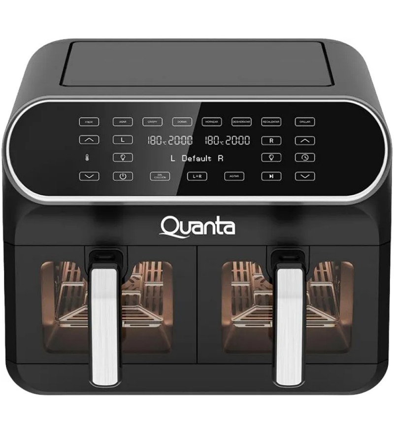 Freidora Eléctrica Quanta QTAFS80 Dual con 2400W/4/4L/220V - Negro