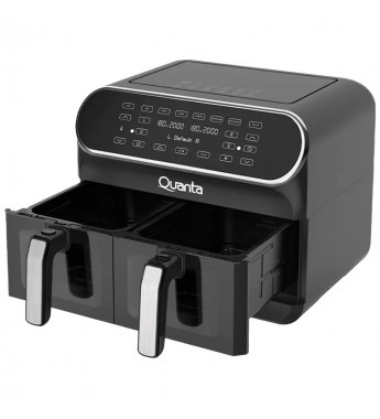 Freidora Eléctrica Quanta QTAFS80 Dual con 2400W/4/4L/220V - Negro