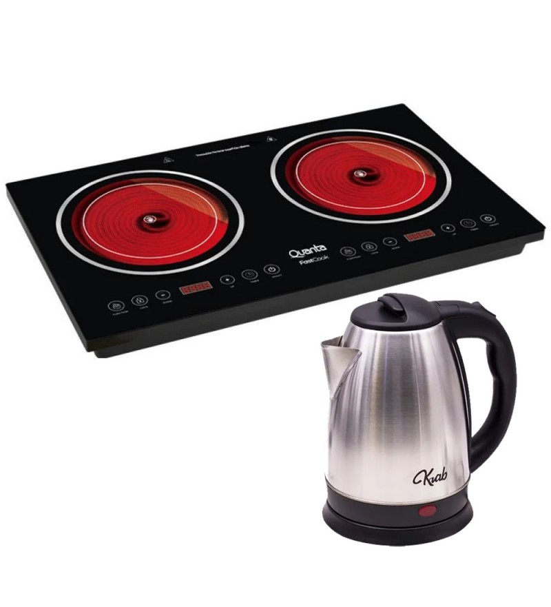Cocina Eléctrica Quanta QTCEI220 2 Hornalla 5Kg 3600W + Jarra KB2L