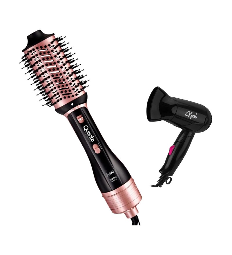 Cepillo Secador Quanta QTES6001 Bivolt - Negro + Secador KBSC12